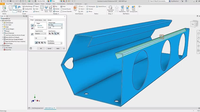 דוגמה לתכנון ב-Autodesk Inventor